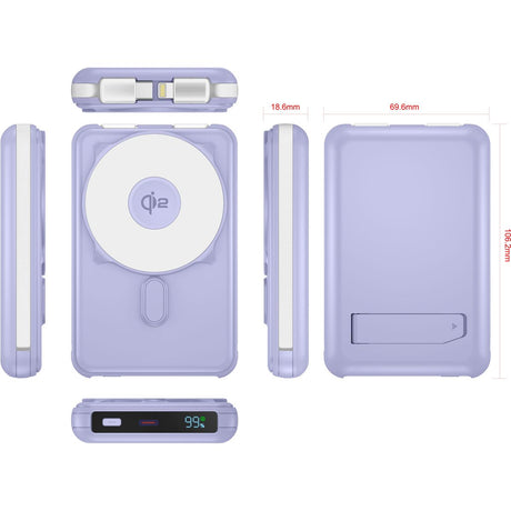 MOJOGEAR PB10 QI2 10.000mAh PowerBank w/ Cables - Purple - image 2 of 5