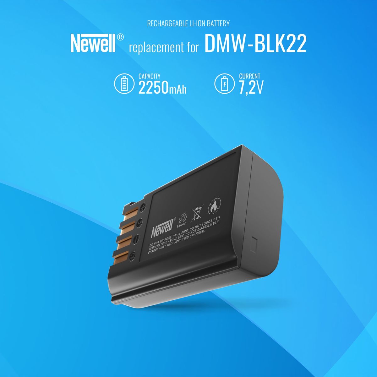 Newell DMW-BLK22 Battery For LUMIX S5 GH5 GH5S G9 - image 5 of 5