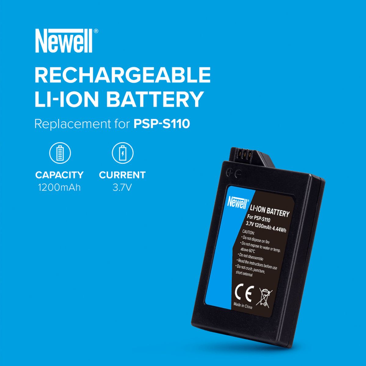 Newell PSP-S110 Battery For Sony Playstation Portable PSP-2000 / PSP-3000 - image 2 of 3