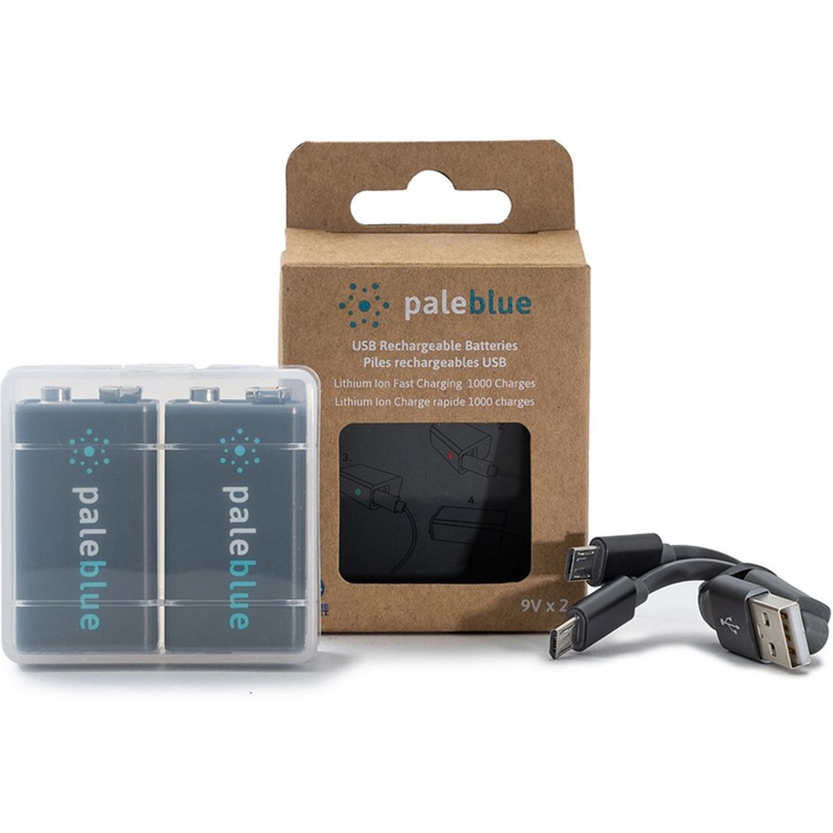 Pale Blue Li-ion Rechargeable 9V Battery USB-C 5000mAh - image 2 of 5