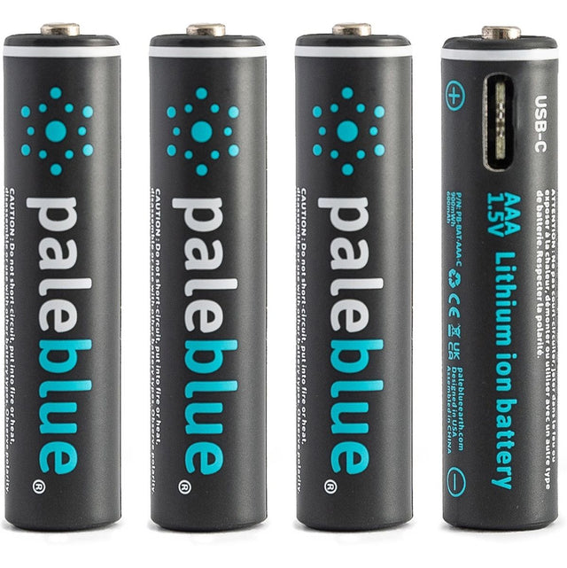 Pale Blue Li-ion Rechargeabl AAA Battery USB-C 600mAh