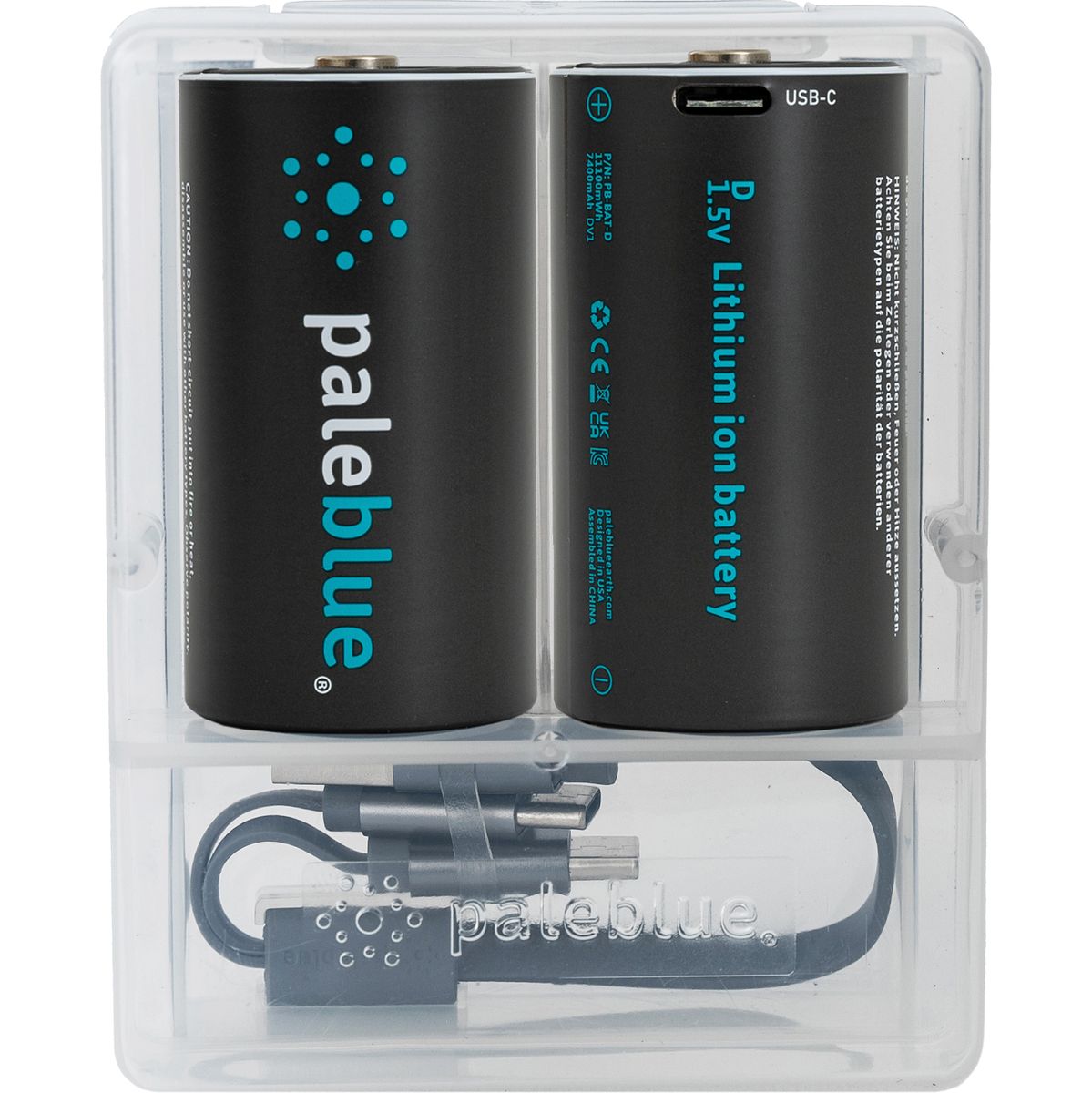 Pale Blue Li-ion Rechargeable D Battery 2 Pack Of Dcells w/ 2x1 USB-C Cable - image 2 of 5
