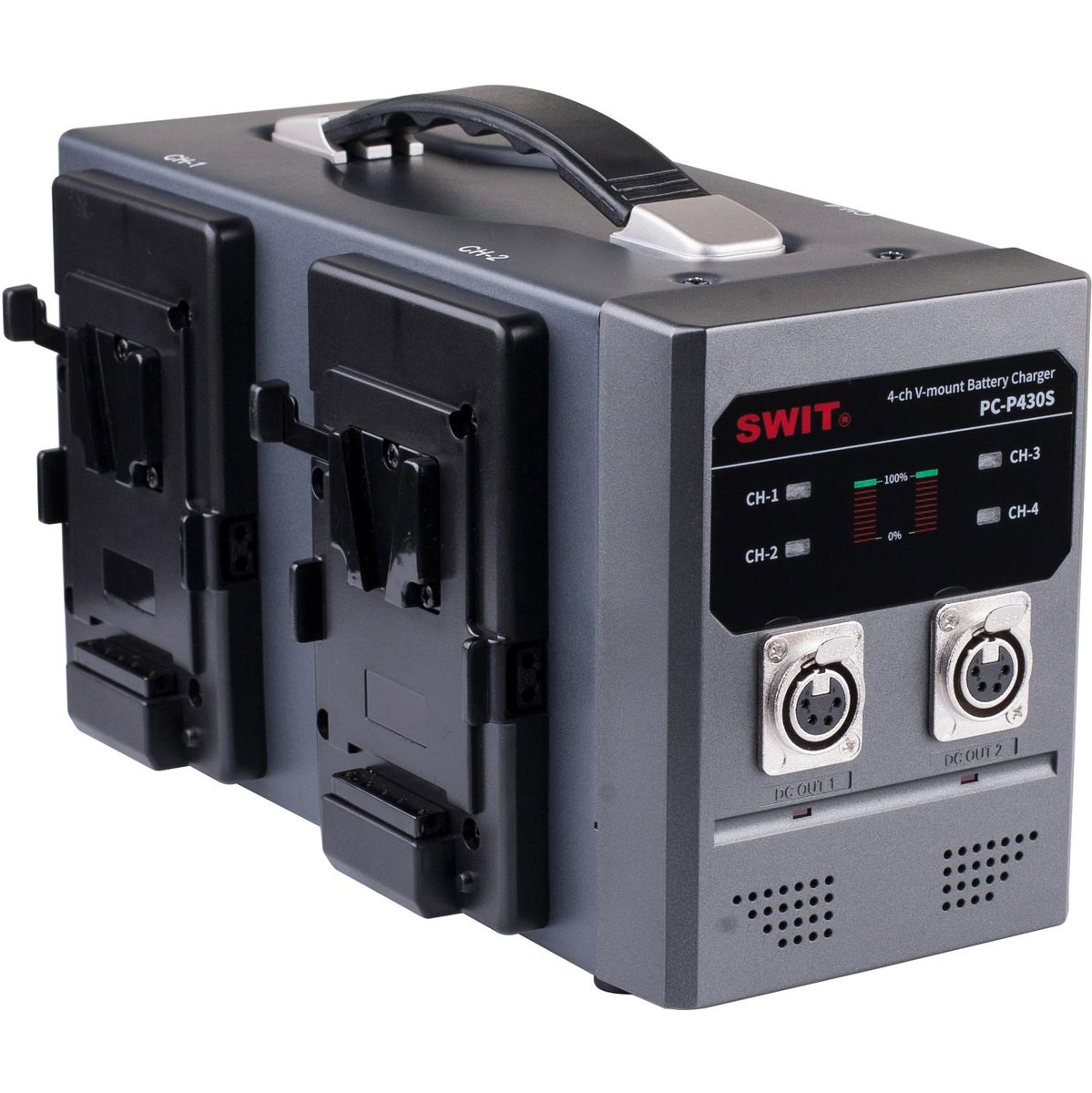 SWIT PC-P430S PC-P430S | 4CH X 3A Simultaneous Charger w/ 2-XLR DC Out V-Mount
