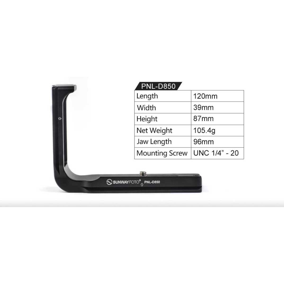 Sunwayfoto L-Plate For Nikon D850 (PNLD850)