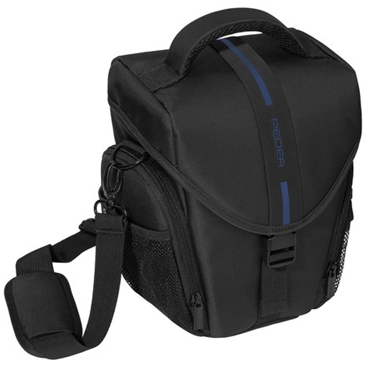 PEDEA Camera-XL Holster Bag Essex Pro Snap Black + Blue