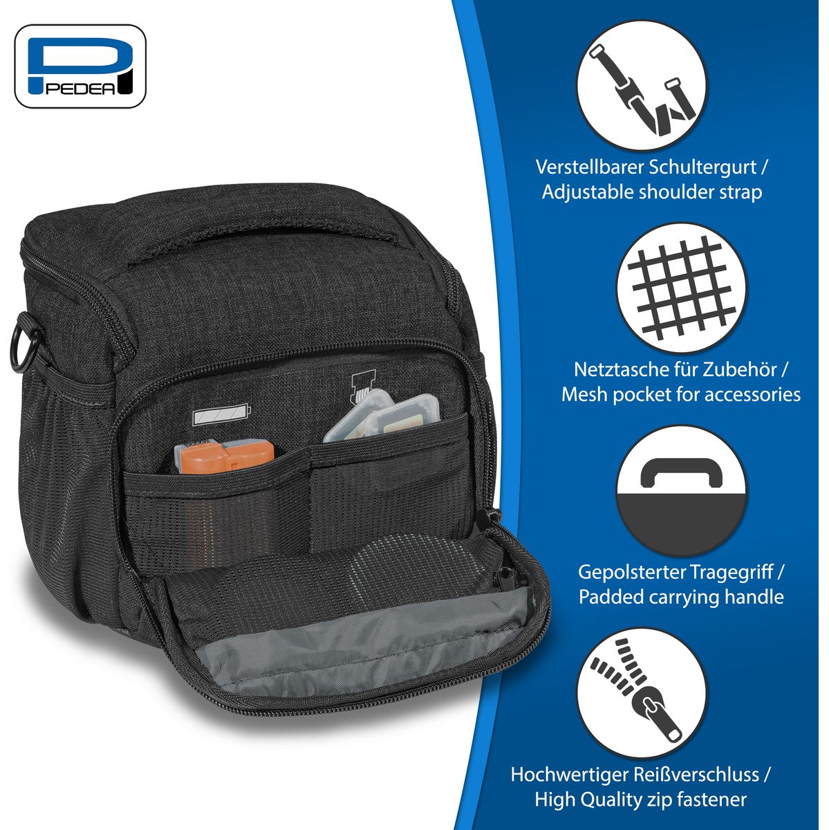 PEDEA Camera Bag Large Fashion Pro Black - image 3 of 5