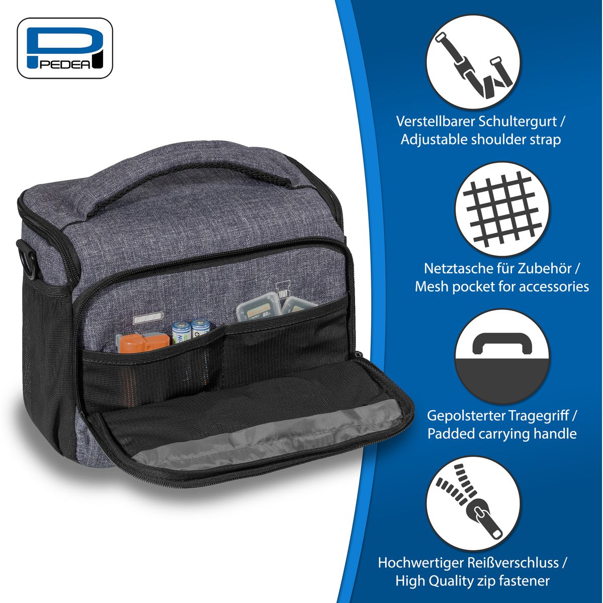 PEDEA Camera Bag XL Fashion Pro Grey - image 3 of 5