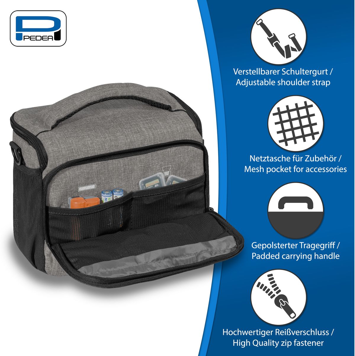 PEDEA Camera Bag XL Fashion Pro (Light) Grey - image 3 of 5