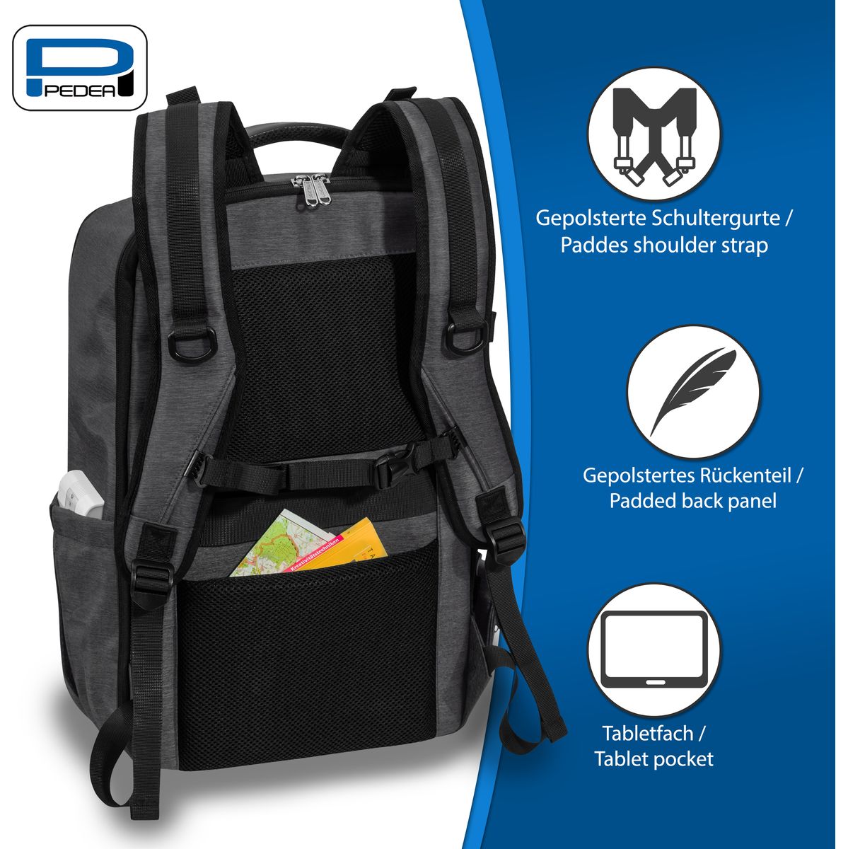 PEDEA Camera Backpack Noble Pro Grey - image 4 of 5