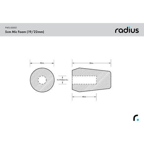 Radius Shotgun Mic Foam Windshield 5cm Std Hole - image 3 of 3