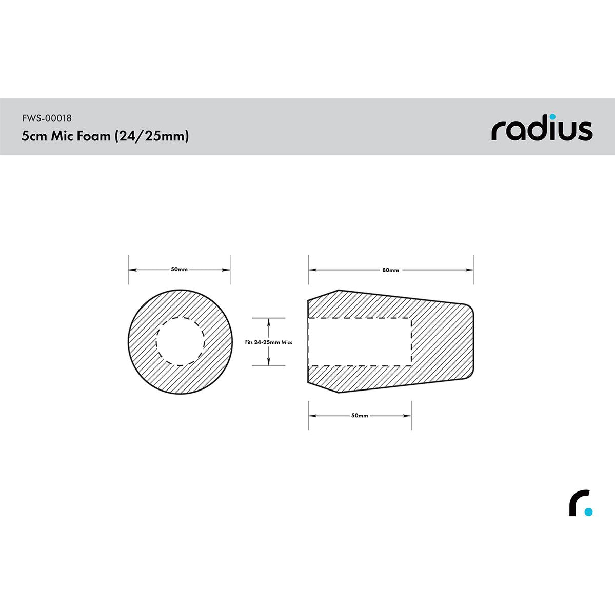 Radius Shotgun Mic Foam Windshield MKH 50 - image 3 of 3