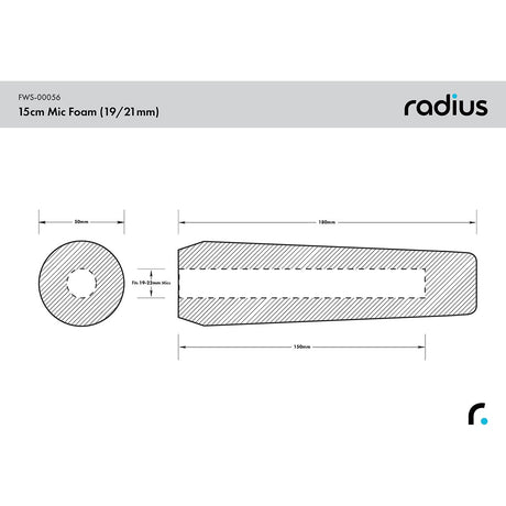 Radius Shotgun Mic Foam Windshield 15cm Std Hole - image 3 of 3