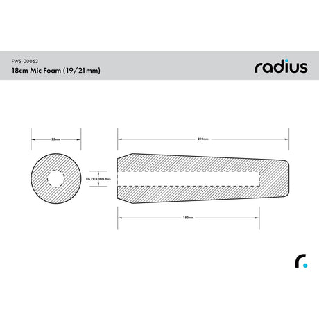 Radius Shotgun Mic Foam Windshield 18cm Std Hole - image 3 of 3