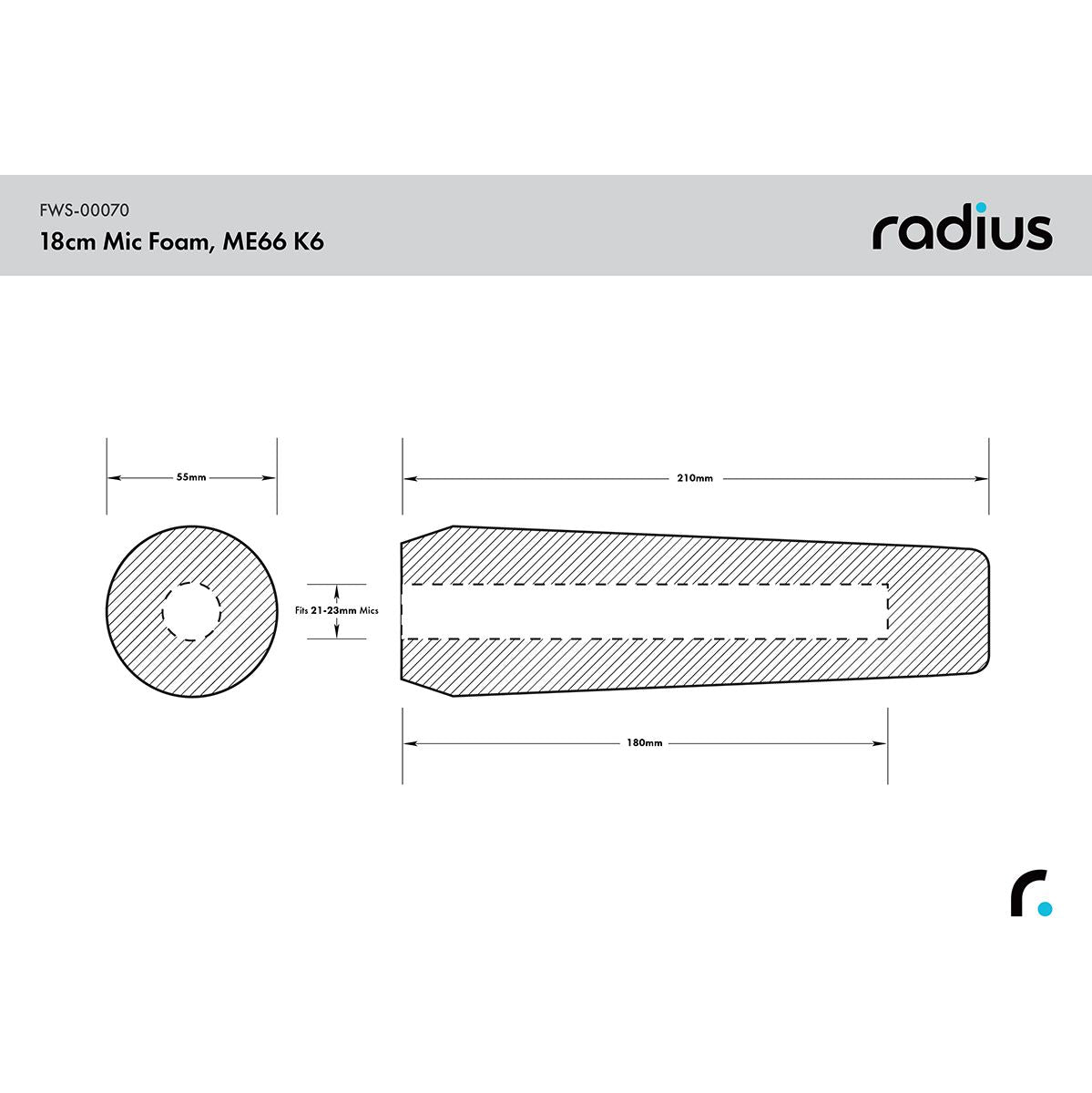 Radius Shotgun Mic Foam Windshield ME66 K6 - image 3 of 3