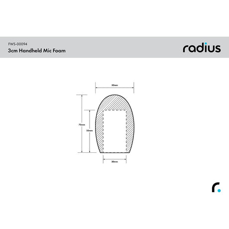 Radius Handheld Mic Foam Windshield 3.0cm X 55mm Hole - image 3 of 3