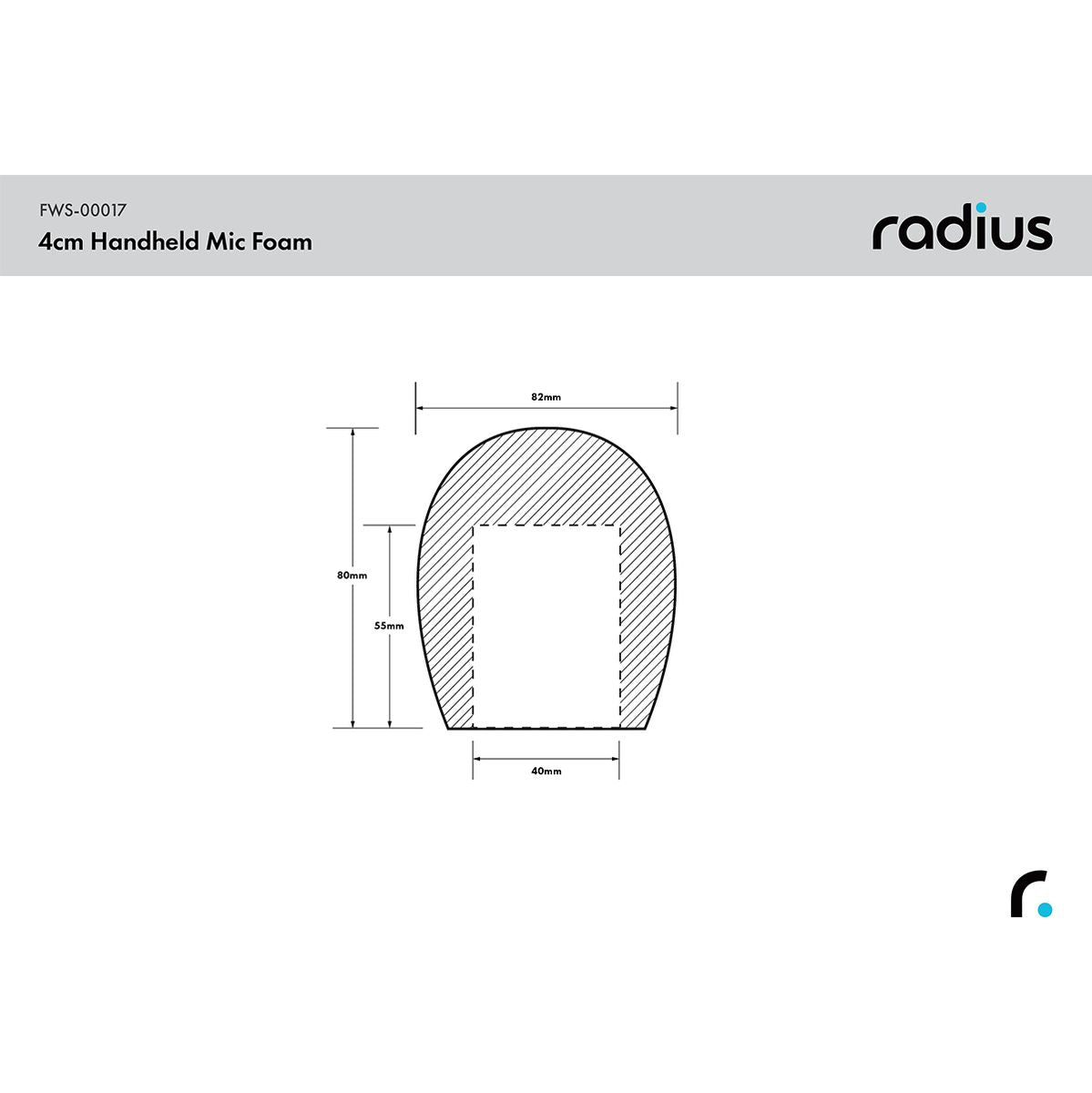 Radius Handheld Mic Foam Windshield 4.0cm X 55mm Hole - image 3 of 3