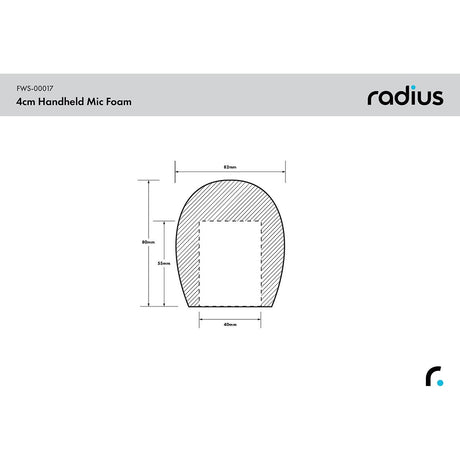 Radius Handheld Mic Foam Windshield 4.0cm X 55mm Hole - image 3 of 3