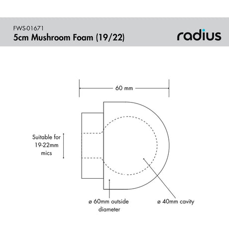 Radius 5cm Mushroom Foam & Fur Windcover (19/22) - image 3 of 3
