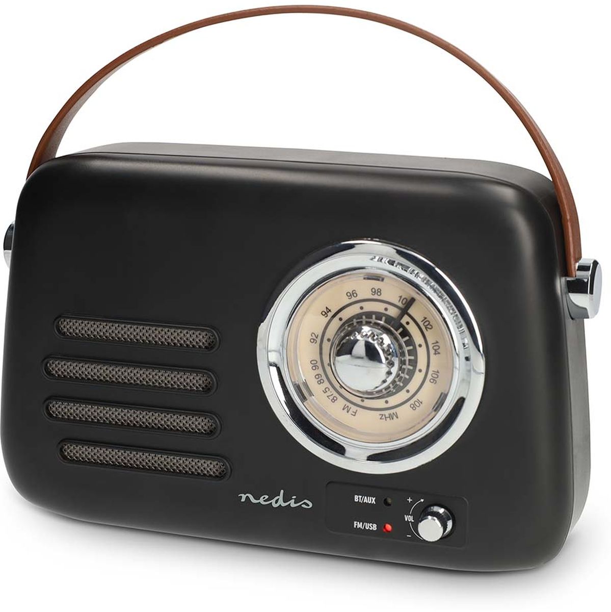 Nedis FM-Radio Portable Bluetooth / FM Battery Powered / USB Powered 10W Black