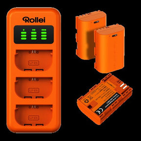 Rollei Charger Set LP-E6 3 Accu's Charger