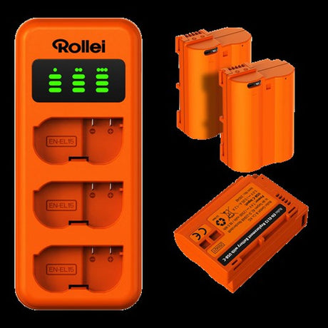 Rollei Charger Set EN-EL15 3 Accu's Charger