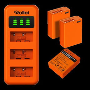 Rollei Charger Set NP-W126 3 Accu's Charger