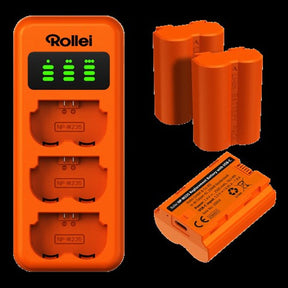 Rollei Charger Set NP-W235 3 Accu's Charger