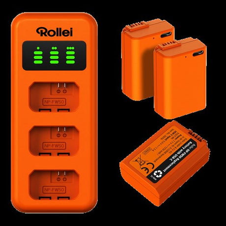Rollei Charger Set NP-FW50 3 Accu's Charger