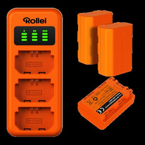 Rollei Charger Set NP-FZ100 3 Accu's Charger