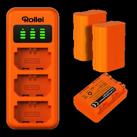 Rollei Charger Set NP-FZ100 3 Accu's Charger