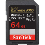 SanDisk Pro 64GB V60 UHS-II SD Cards 280/100MB/s