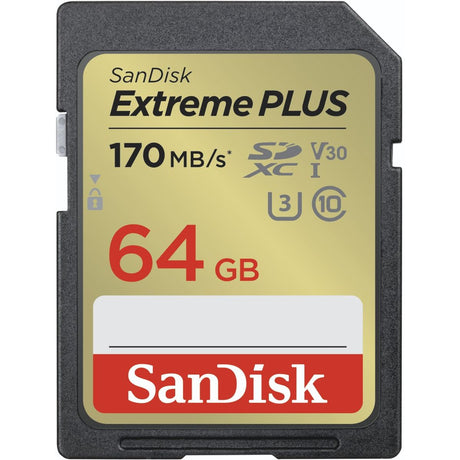 SanDisk Extreme Plus 64GB SDHC Memory Card 80MB