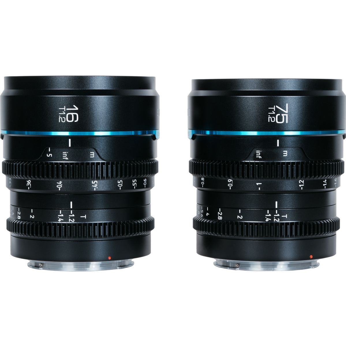 Sirui Nightwalker 16mm & 75mm T1.2 S35 Cine 2-LENS Set M4/3 Mount Black