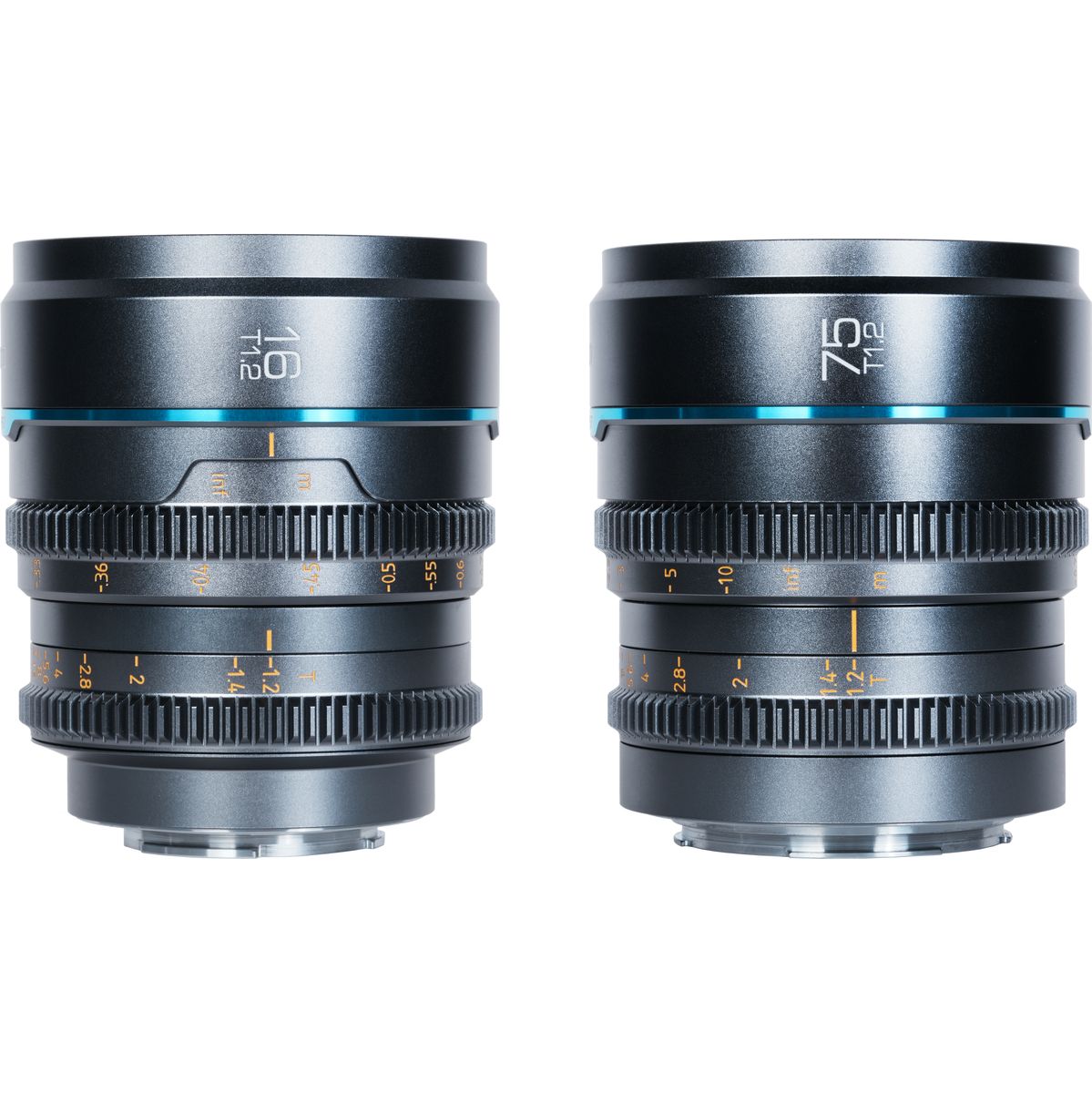 Sirui Nightwalker 16mm & 75mm T1.2 S35 Cine 2-LENS Set M4/3 Mount Metal Grey