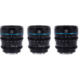 Sirui Nightwalker 24 35+55mm T1.2 S35 MF Cine Lens Bundle E-Mount Black