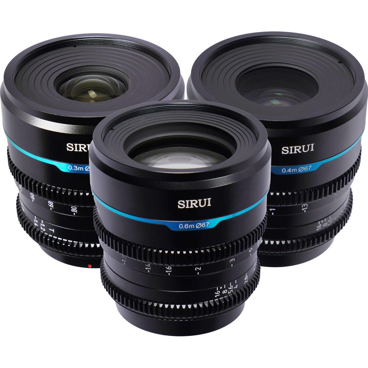 Sirui Nightwalker 24 35+55mm T1.2 S35 MF Cine Lens Bundle E-Mount Black - image 3 of 4