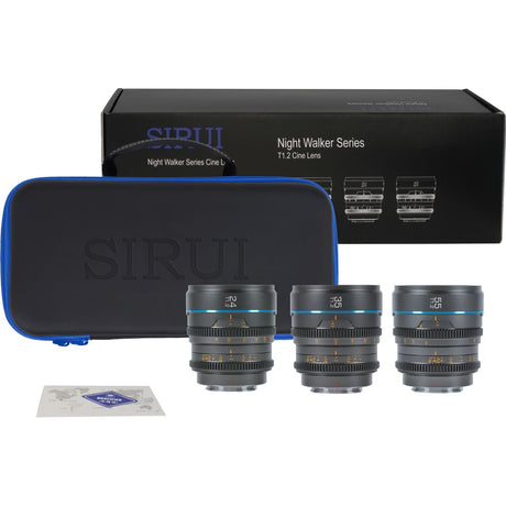 Sirui Nightwalker 24 35+55mm T1.2 S35 MF Cine Lens Bundle E-Mount Gun Grey - image 3 of 3
