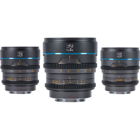 Sirui Nightwalker 24 35+55mm T1.2 S35 MF Cine Lens Bundle RF-Mount Gun Grey - image 2 of 3