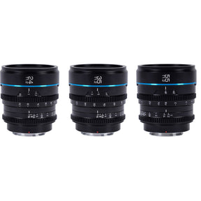 Sirui Nightwalker 24 35+55mm T1.2 S35 MF Cine Lens Bundle X-Mount Black