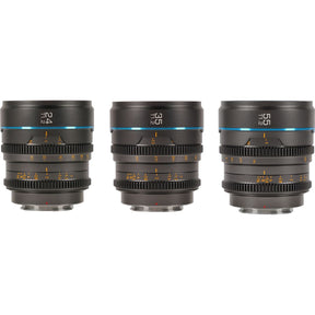 Sirui Nightwalker 24 35+55mm T1.2 S35 MF Cine Lens Bundle X-Mount Gun Grey