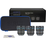 Sirui Nightwalker 24 35+55mm T1.2 S35 MF Cine Lens Bundle X-Mount Gun Grey - image 3 of 3