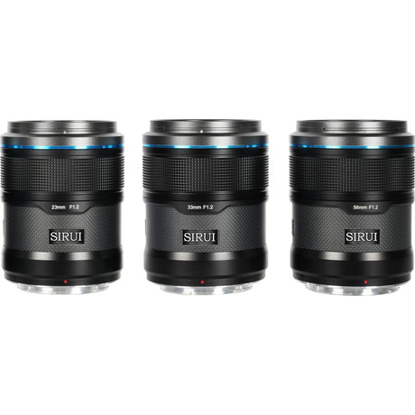 Sirui Sniper 23+33+56mm f/1.2 Apsc A-Focus Lens Kit E-Mount Black Carbon Fiber - image 3 of 4