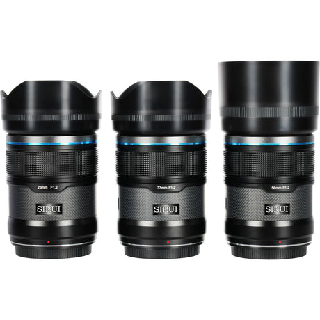 Sirui Sniper 23+33+56mm f/1.2 Apsc A-Focus Lens Kit X-Mount Black Carbon Fiber - image 4 of 4