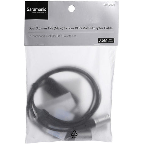 Saramonic 2X 3.5mm TRS Male To 4X XLR Splitter For Dual Wireless - image 4 of 5