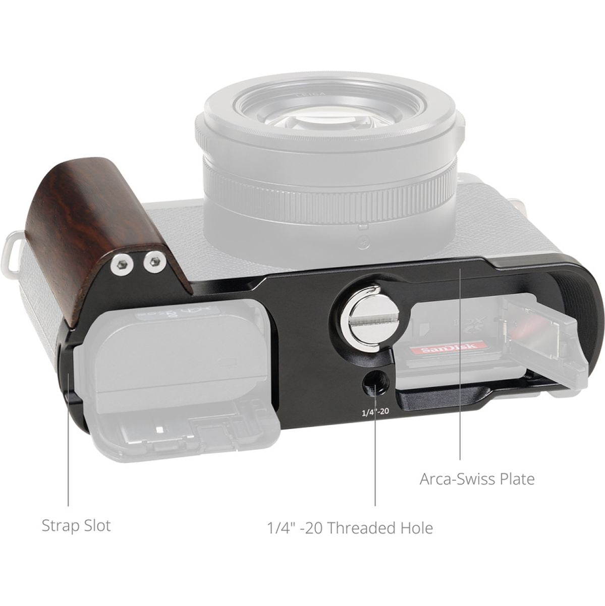 SmallRig SR5942 L-Shaped Mount Plate Wooden Handle For Panasonic LUMIX L10 Black - image 2 of 3