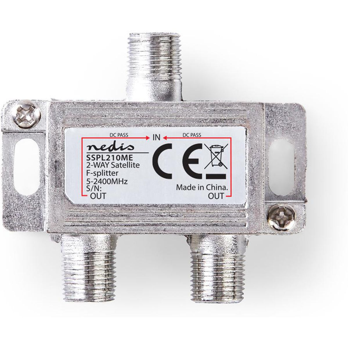 Nedis Satellite Splitter 5 2400 MHz 6.5 DB Outputs: 1 Outputs: 2 Impedance: 75 ?