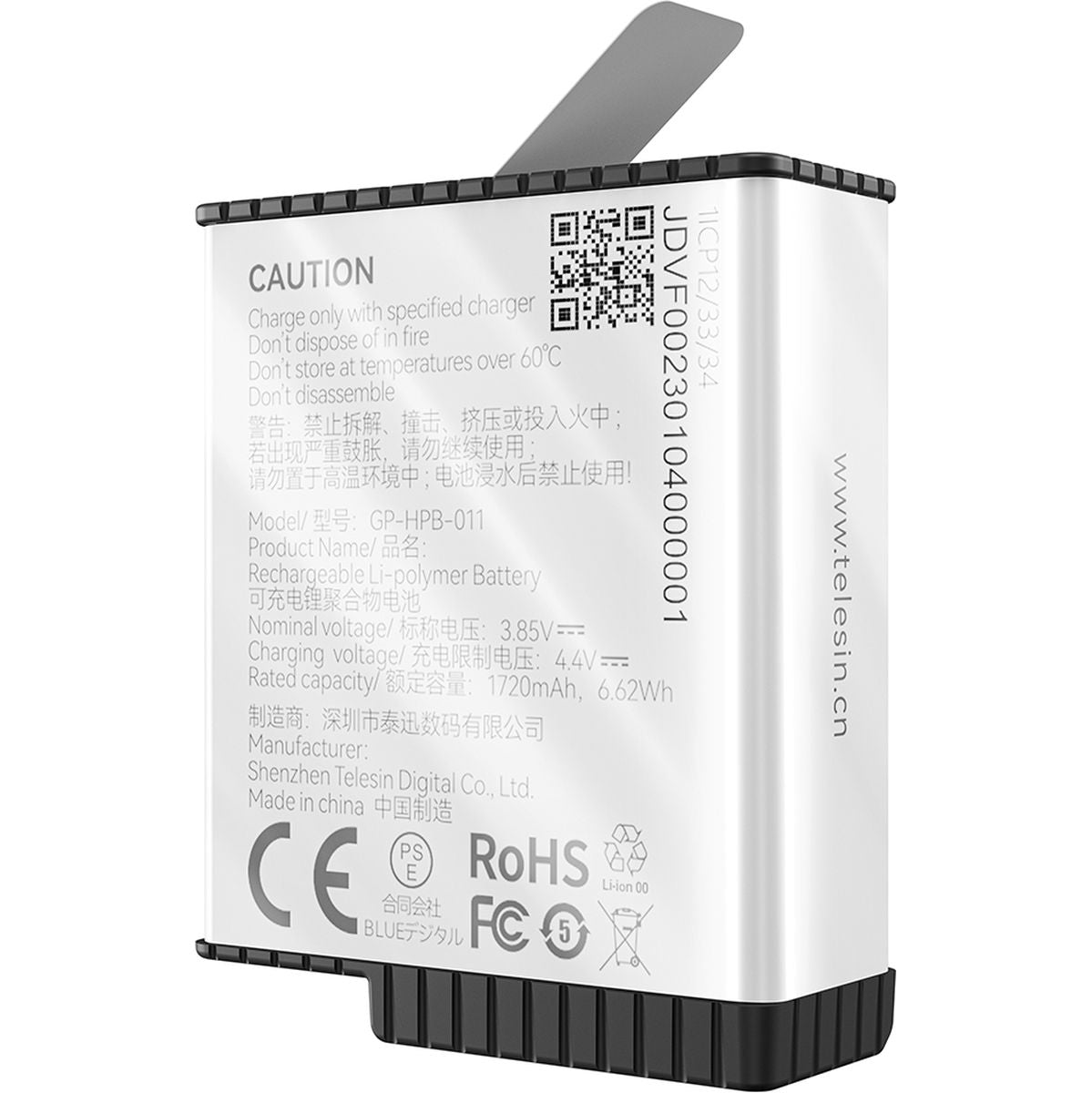 Telesin Stamina High Performance Battery GoPro 9/10/11/12 - image 2 of 2