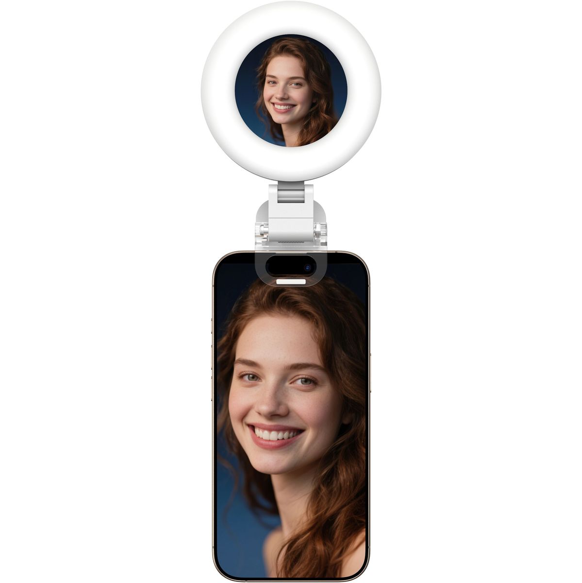 Telesin Mini Selfie Ringlamp w/ Clamp For Smartphone - White - image 5 of 5