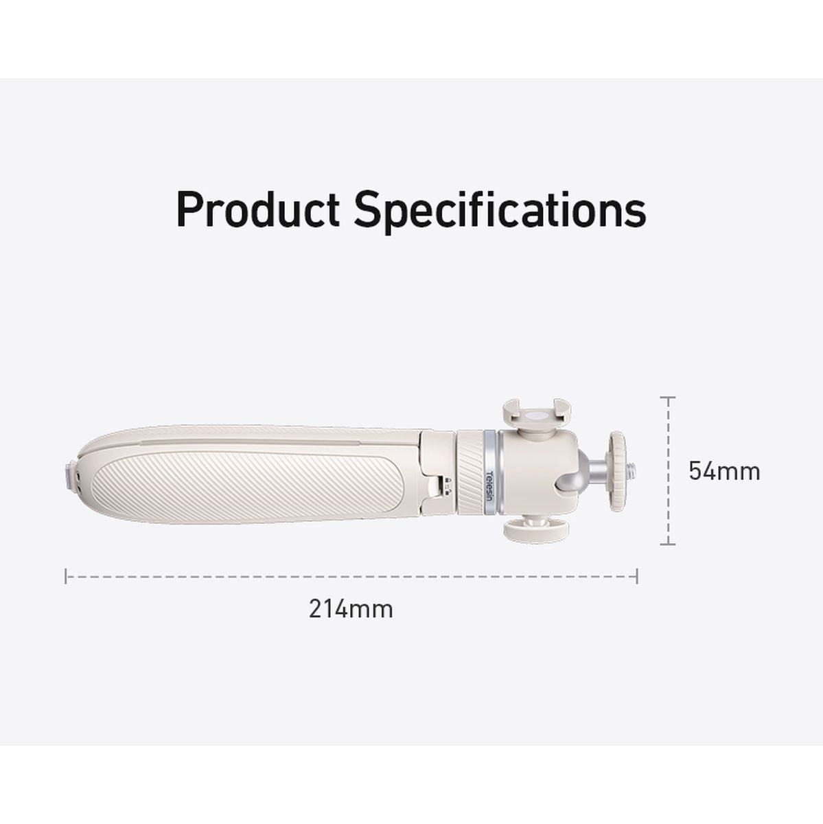 Telesin Quick-Open Tripod 65cm w/ 1/4 Ball Head - White - image 3 of 5