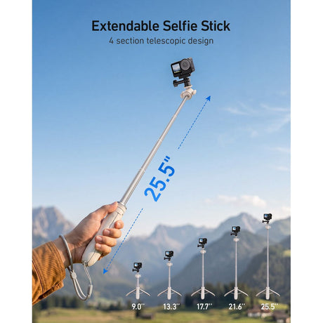 Telesin Quick-Open Tripod 65cm w/ 1/4 Ball Head - White - image 4 of 5
